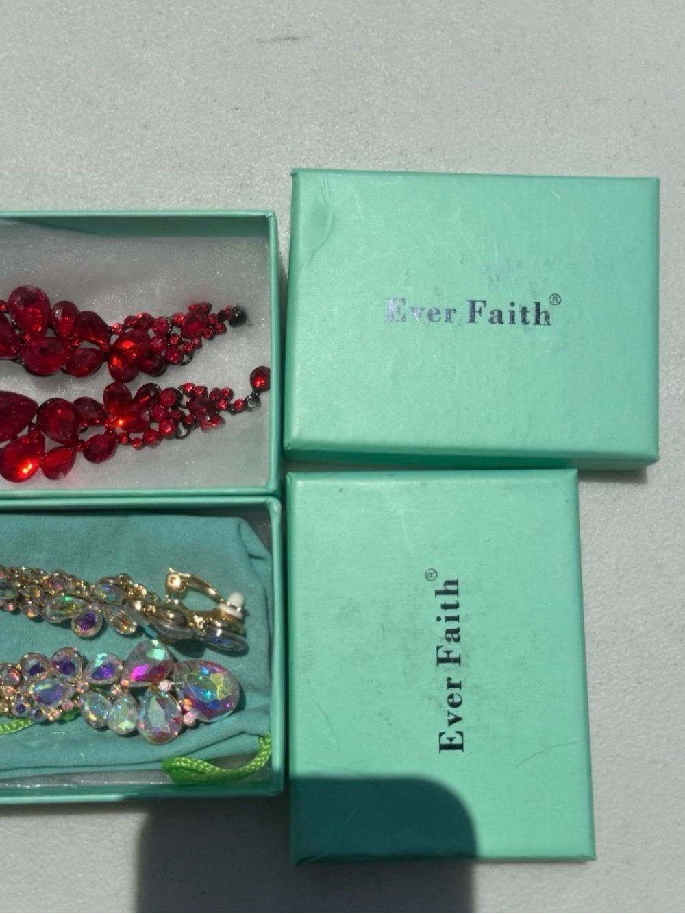 Red Crystal Drop Earrings - Ever Faith